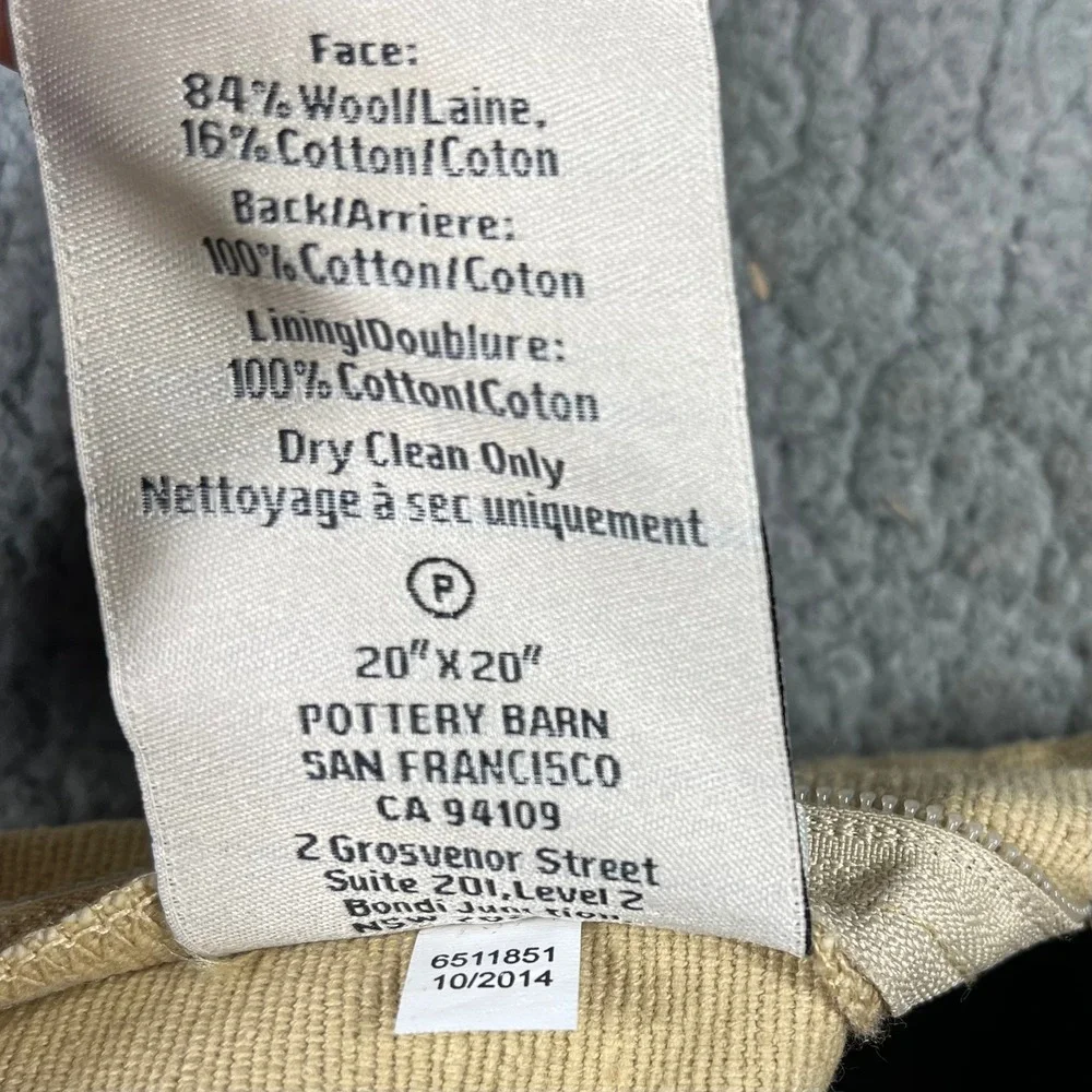 Pottery Barn Kilim Wool Blend Pillow Cover 20x20 Southwestern Striped Brown Red
